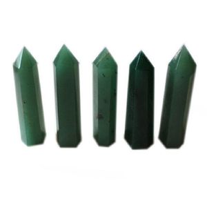 Natuurlijke kristalpunt groene jade energietoren Arts Ornament Minerale helende toverstokken reiki ruwe vaardigheid kwartspilaar Batnt