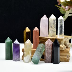 Natuurlijke Crystal Point Tower Healing Energy Stone Reiki Obelisk Crystal Quartz Wand Home Decoratie Piramide DIY Gift