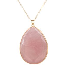 Natural Crystal Stone Gold vergulde hangende kettingen met ketting voor vrouwen Girl Party Club Decor Bruiloft Verjaardag sieraden