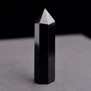 Natuurlijke Kristallen Toren Kunst Mineraal Chakra Helende toverstokken Obsidiaan Punt Reiki Energiesteen zeszijdig zwart Quarze toverstaf ruwe polis Vtnd