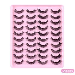 Naturel Curling Faux Cils Extensions 20 Paires Ensemble Multicouche Épais Fabriqué À La Main Réutilisable 3D Faux Cils Accessoire De Maquillage Pour Les Yeux DHL