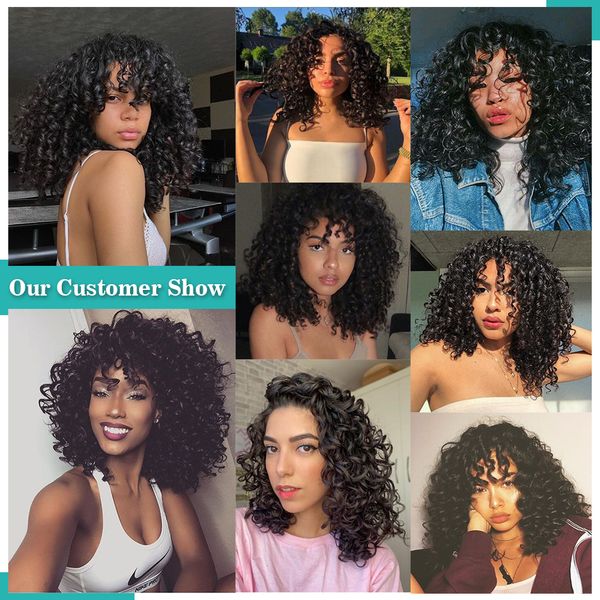 Naturel Burly Dentelle Perruque Biologie T-Partie Ton Ton Couleur Rouge Perruque 14inches Afro Kinky Curly Curly Résistant à la chaleur Fashion d'onde profonde IconFactory Direct