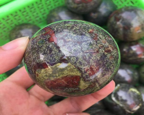 Dragon Natural Blood Jasper Sphère de pierres précieuses guérison Quartz Crystal Polied Ball Mineral Pierres pour décoration domestique4703845