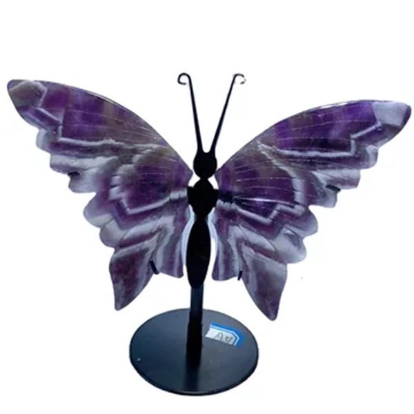 Dream Natural Amethyst Butterfly Ailes Crystal avec l'énergie du support Stone Gérothétique Stone 240430
