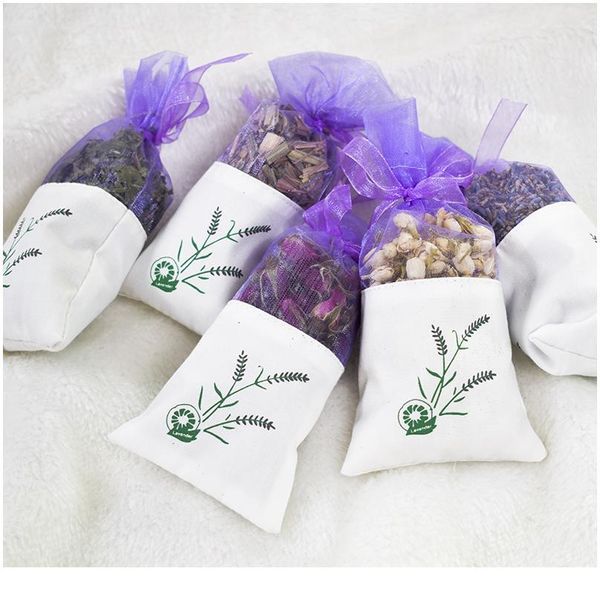 Fleurs séchées naturelles Rose Jasmin Lavande Menthe Romarin Bourgeon Fleur Sachet Sac Remplissage Réel Naturel Durable Lavande Voiture jllwpw