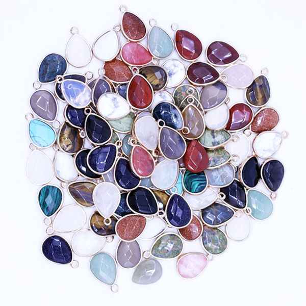 Connecteur de pendentifs mixtes en pierre de quartz de cristal druzy naturel pour la fabrication de bijoux de boucles d'oreilles de collier à faire soi-même