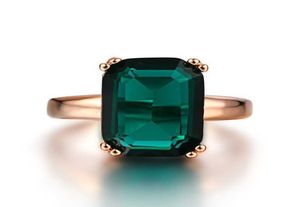 Bague émeraude naturelle bagues en diamant Zircon pour femmes bagues de fiançailles avec bague en pierre précieuse verte 14K or Rose bijoux fins9023993