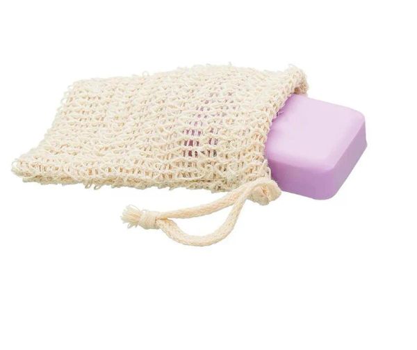 Économiseur de savon en maille exfoliante naturelle épurateurs de savon en sisal sac brosses de bain éponges épurateur savons porte-poches