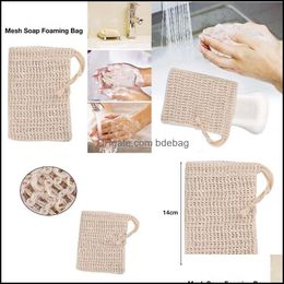 Natural Exfoliating Mesh Sapone Saver Sisal Bag Pouch Holder Per Doccia Bagno Schiuma E Asciugatura Da647 Drop Delivery 2021 Spazzole Spugne Sc