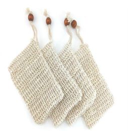 Support de pochette de sac en Sisal, maille exfoliante naturelle, économiseur de savon, pour douche, bain moussant et séchage, 1683954