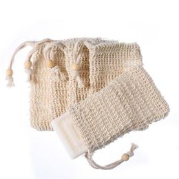 Natuurlijke exfoliërende mesh soap Saver Sisal Soap Saver Bag Pouch Holder voor douchebadschuimen en drogen FY7323