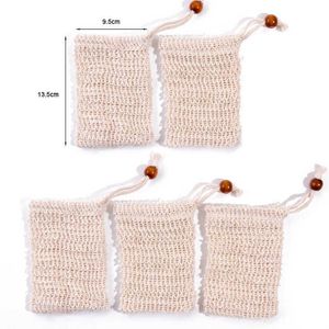 Natuurlijke exfoliërende gaaszeep Saver Sisal Soap Saver Bag Pouch Holder voor douchebad Bodemborstels schuimen en droogdouchebag gratis