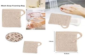 Natuurlijke exfoliërende gaaszeep Saver Sisal Bag Pouch Holder voor douchebadschuimen en droogzeep Schoongereedschap Borstels Sponzen SCR3196130