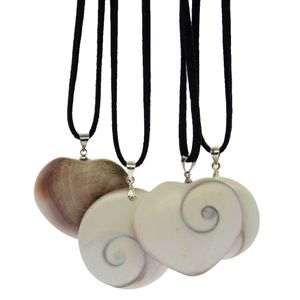 Natuurlijke mode abalone shell sieraden DIY witte abalone spiraal lederen touw hanger ketting