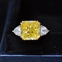 Natuurlijke Bloem Cut 5ct Topaz Diamond Ring 100% Originele 925 Sterling Zilveren Engagement Wedding Band Ringen Voor Vrouwen Fijne sieraden