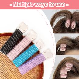 Natuurlijke donzige haarclip Plastic haarwortel pluizige clip vaste pony artefact luie krultbuis snoepkleur krullend haargereedschap