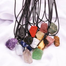 Collier pendentif en cristal rose, Fluorite naturelle, améthyste Citrine, pierre d'énergie, guérison, méditation, Yoga, cadeau, vente en gros