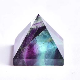 Natuurlijke fluoriet kristal piramide kwarts genezing steen chakra reiki kristal tijger oogpunt home decor ambachten van edelsteen steen 1 st