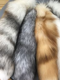 Natural Fox Fur Tail Keychain Furry 2024 Chic Y2K Beautiful Accessoire Lengte 46 cm Car Keychains voor vrouwen