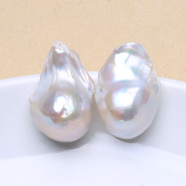 Perle d'eau douce naturelle en argent Sterling 925, grandes boucles d'oreilles en perles baroques 15-25mm INS, bijoux fins, cadeaux pour femmes EA 240220