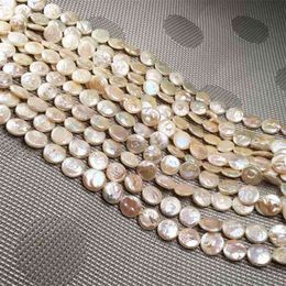 Perles d'eau douce naturelles, forme ronde, poinçon d'isolation, perles amples pour la fabrication de bijoux, accessoires de Bracelet et de collier à faire soi-même