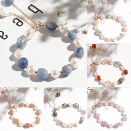 Natuurlijke zoetwater parel edelsteen genezing kralen armband vrouwen roze kristal amethist temperament bedelarmbanden meisje geschenken