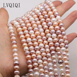 Mélange de perle d'eau douce naturelle Couleur de perle rond perle perles lâches pour fabriquer des bijoux bricolage Bracelet Collier accessoires 8-9 mm 240518