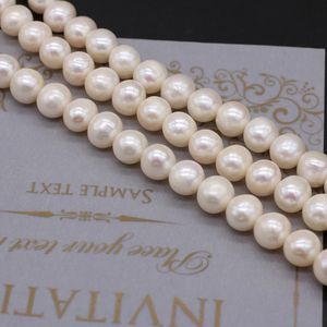 Perles d'eau douce naturelles vraies perles blanches rondes perles d'espacement en vrac pour la fabrication de bijoux bricolage bracelet à breloques collier accessoires 240220