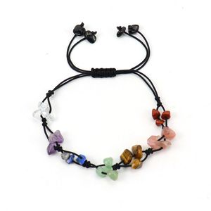 Natuurlijke Edelsteen Armband 7 Chakra Onregelmatige Kristal Chip Kralen Weefarmbanden Armbanden Voor Vrouwen