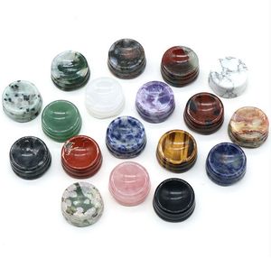 Support de pierres précieuses de base en cristal naturel en agate Support inférieur en forme d'oeuf Ornements de siège de boule ronde