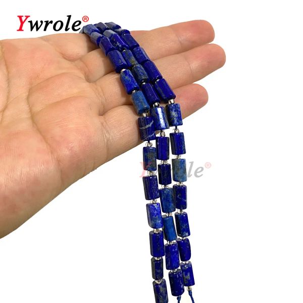 Lapis de pierre précieuse naturelle Lazuli Cylindre Perles de pierre en vrac pour les bijoux Boucles d'oreilles de bracelet bricolage Accessoires faits à la main