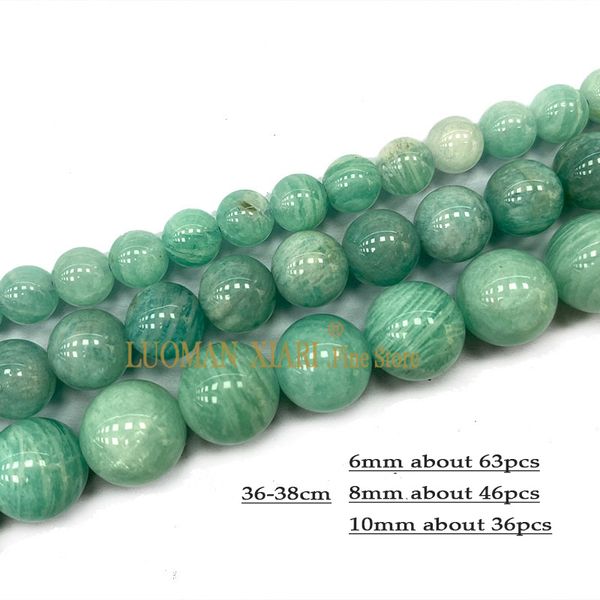Pierre précieuse naturelle vraiment Amazonite Loose Round Square Cylindre Perles de pierre à facettes pour les bijoux Making DIY Bracelet accessoires