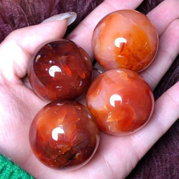 Figuritas de ágata roja con piedras preciosas naturales, esfera de cornalina, bola de cristal, globo de Reiki, decoración del hogar, objetos decorativos, figuritas 298h