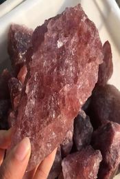 Natural Gemstone Strawberry Quartz Crystal Spécimen minéral de fraise cru entier 7658464