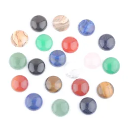 Piedras preciosas naturales, cabujón redondo de 18mm, cuentas con parte posterior plana, lapislázuli de ojo de tigre, sin agujero, para fabricación de joyas artesanales DIY BU343