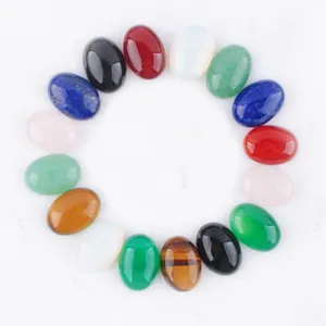 Natuurlijke edelstenen ovaal 10x14 mm cabochon geen gat cabine losse kralen voor doe -het -zelf sieraden maken oorbellen armbanden ketting accessoires bu304