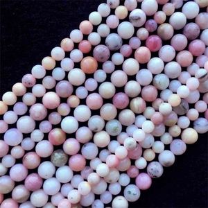 Opale rose naturelle du Pérou, petits bijoux ronds en vrac, perles de 15 pouces, 05760