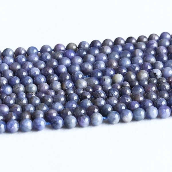 Pierres semi-précieuses en Tanzanite bleu foncé véritable, perles rondes en vrac, 8mm, 05322