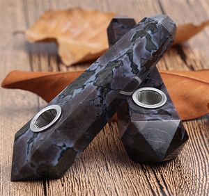 Pipe en cristal de granit naturel Simple mode porte-cigarette diamant fumer Original pierre Hexagonal prisme aspiration