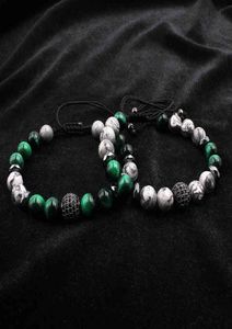 Map gris gris Stone Stands Pave Charms Bracelet for Men Bijoux Green Tiger Eye Bouddha Cadeau Valentine039 Holiday 4368702