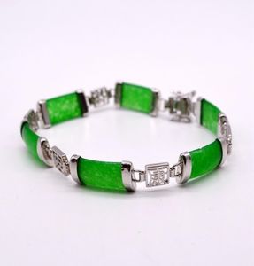 Natuurlijke groene armband groene stenen Chinese karakterarmband in sterling zilveren dames039S zilveren armband5164162