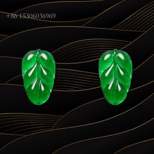 Jade vert naturel Loose Gemstone Luck Leaf Maya Jadeite ston