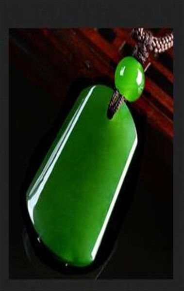 Collier pendentif en jade vert naturel pendentifs en jade carré colliers pour hommes femmes jadéite jade bijoux collier femmes envoyer chaîne 4 1804075