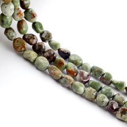 Cuentas de forma libre de ópalo verde natural para joyas de aguja que hacen un espaciador irregular cuentas sueltas de bricolaje de bricolaje 15 ''