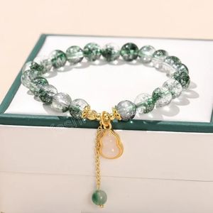 Naturel vert Quartz gourde pendentif chaîne Bracelet femmes nouveau Design chanceux cristal perle gland bracelets poignet Yoga cadeau