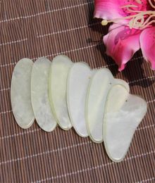 Natural Gua Sha Board Green Jade Stone Guasha Cure ACUPUNCTURE MASSAGE TOL BORPS FACE RELACHATION BEAUTE SEATURE CARE TOLLE5775669