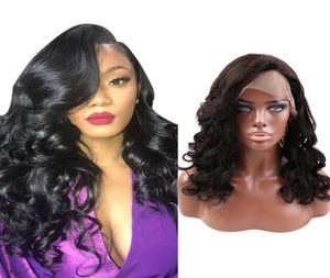 Natuurlijke haarlijn Braziliaanse Indiase glueuze volledige kanten pruik losgolf Virgin Human Hair Lace frontale pruiken voor zwarte vrouwen Greatremy17591221