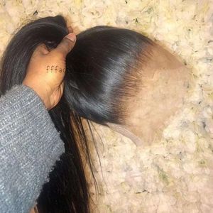 Natuurlijke haarlijn Jet Black Silky Rechte Pruiken kant kant van synthetische haren met babyhaar voor vrouwen dagelijkse pruiken frontale pruik naturals golf vrouw