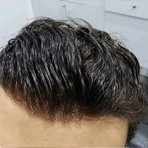 Natuurlijke haarlijn Herentoupetje Bruin Blond Zwart Super duurzaam menselijk haar Pruik Dunne huid Volledige PU-microhuid capillaire prothese