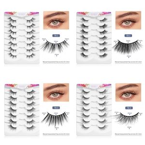 Extension de demi-cils naturels 3D, Faux cils en vison, maquillage, Look dramatique, cils vaporeux, 7 paires pour la beauté